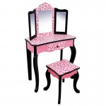 Masuta de toaleta copii cu 3 oglinzi, sertar si scaun ROZ- Vanity Table and Stool  Masuta de toaleta copii cu 3 oglinzi, sertar si scaun ROZ- Vanity Table and Stool